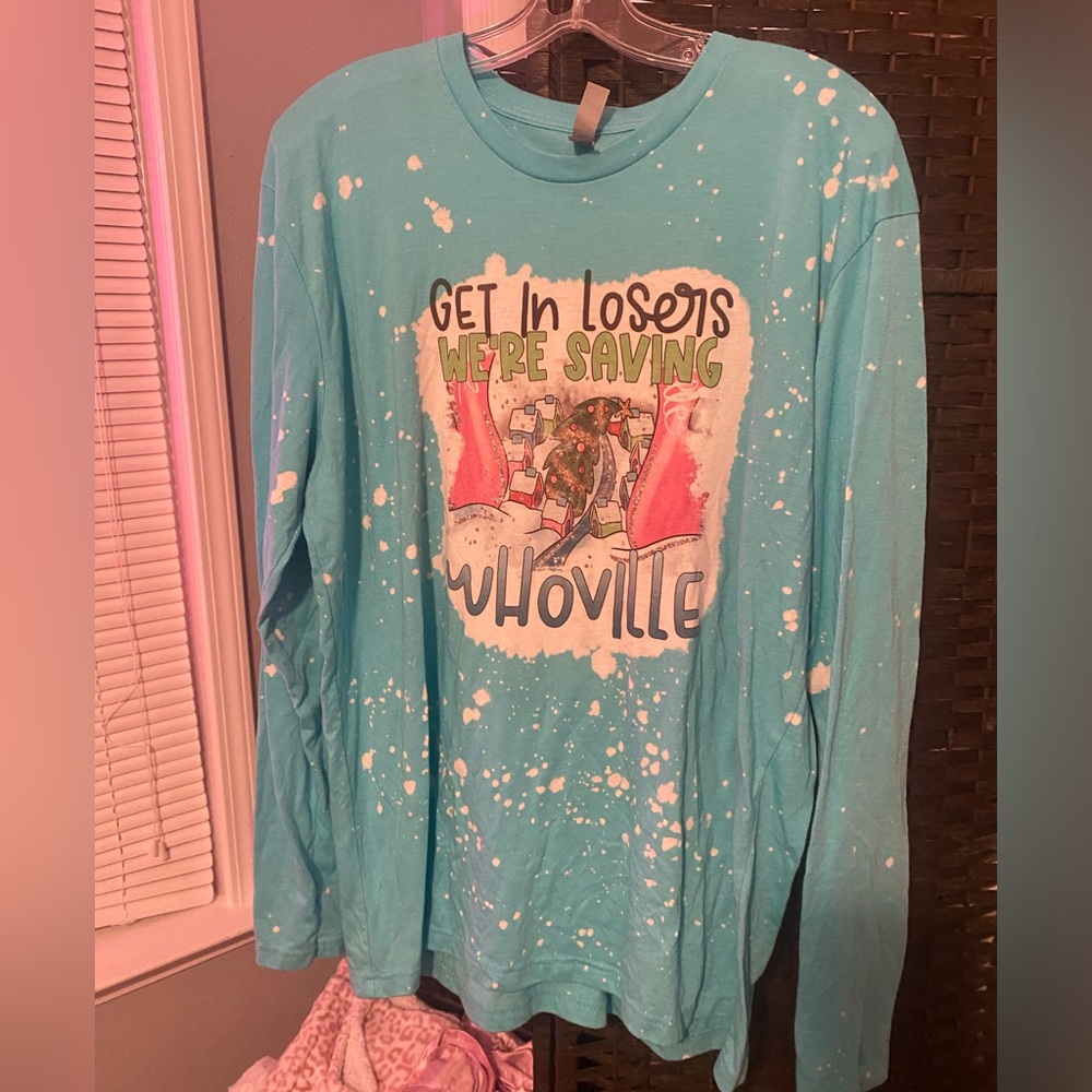 Women’s screen printed Christmas long sleeve tshirt.  Size XL.